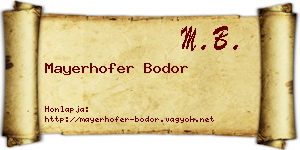 Mayerhofer Bodor névjegykártya